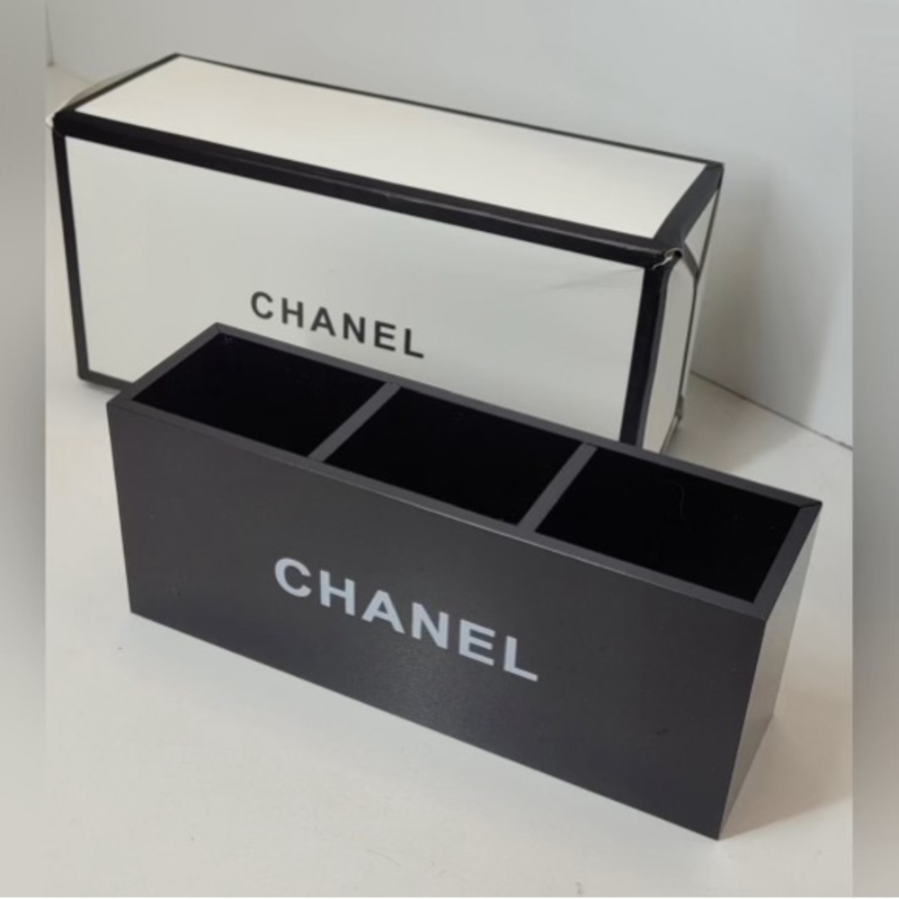 Beauty Chanel makeup black acrylic organizer